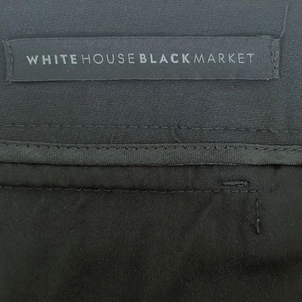 White House Black Market Womens‎ The Slim Crop Pants Stretch Cuffed Black Size 8